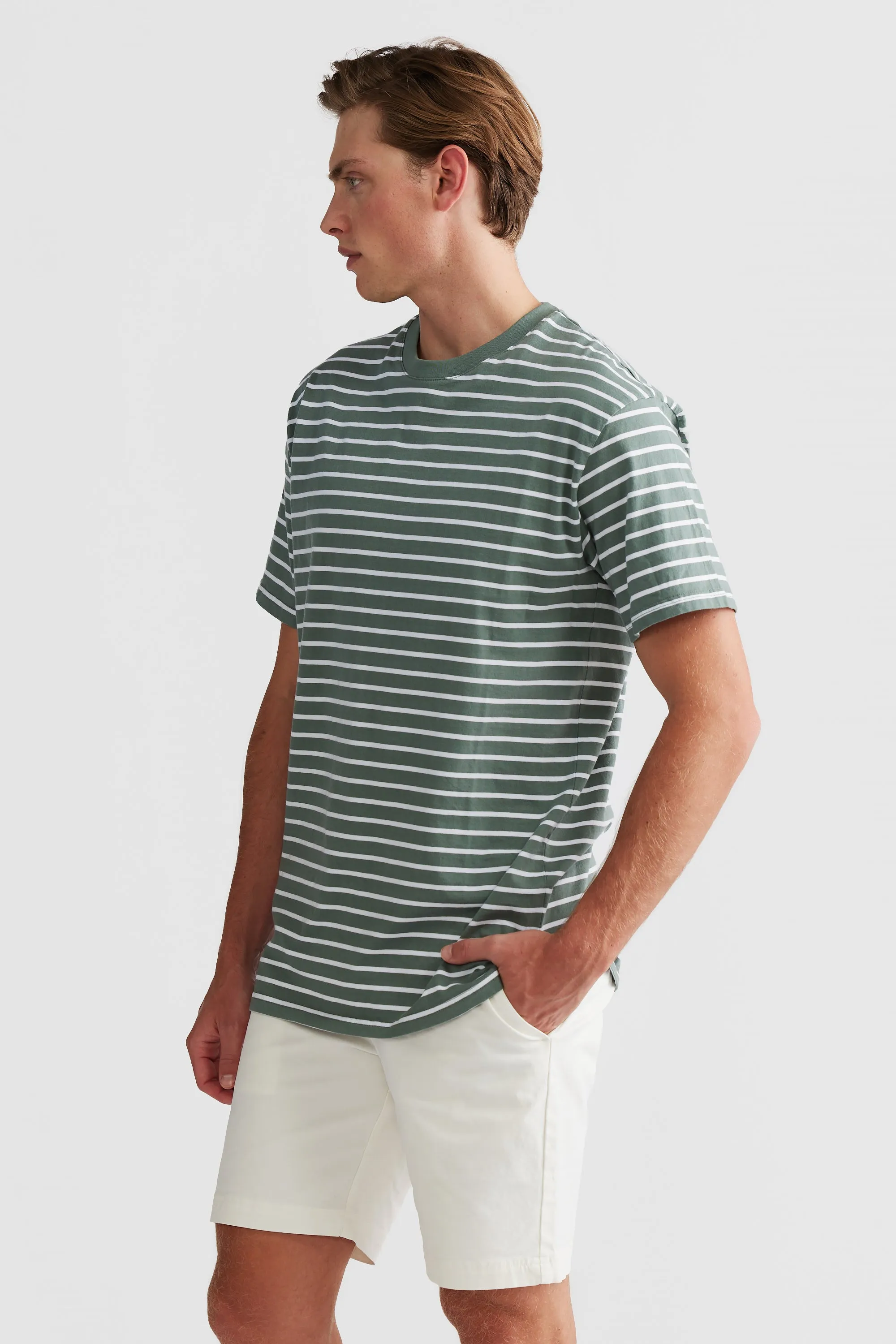 Louis Stripe T Shirt Sage