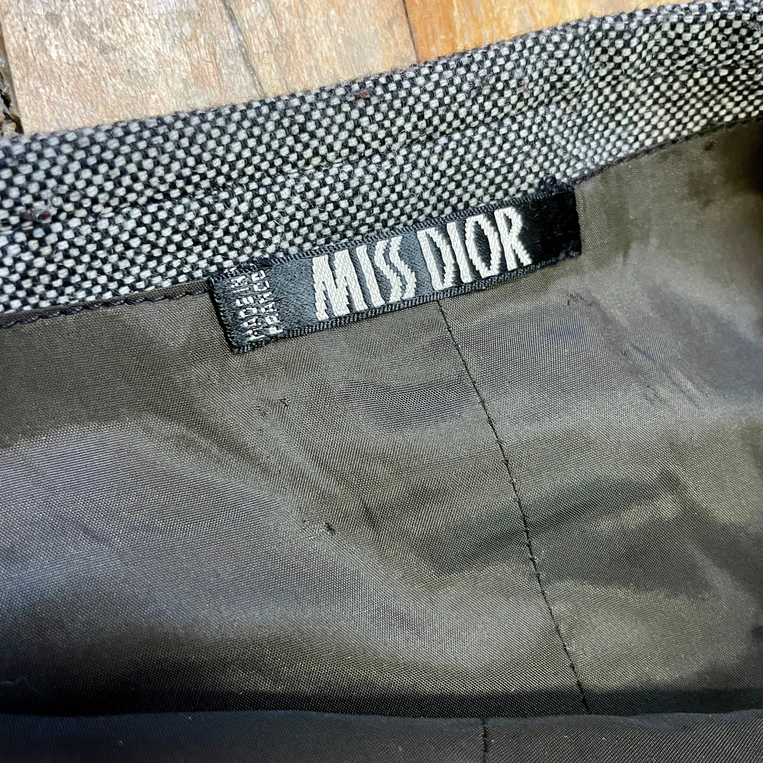 Made In France Vintage Miss Dior Wool Skirt 25" Waist