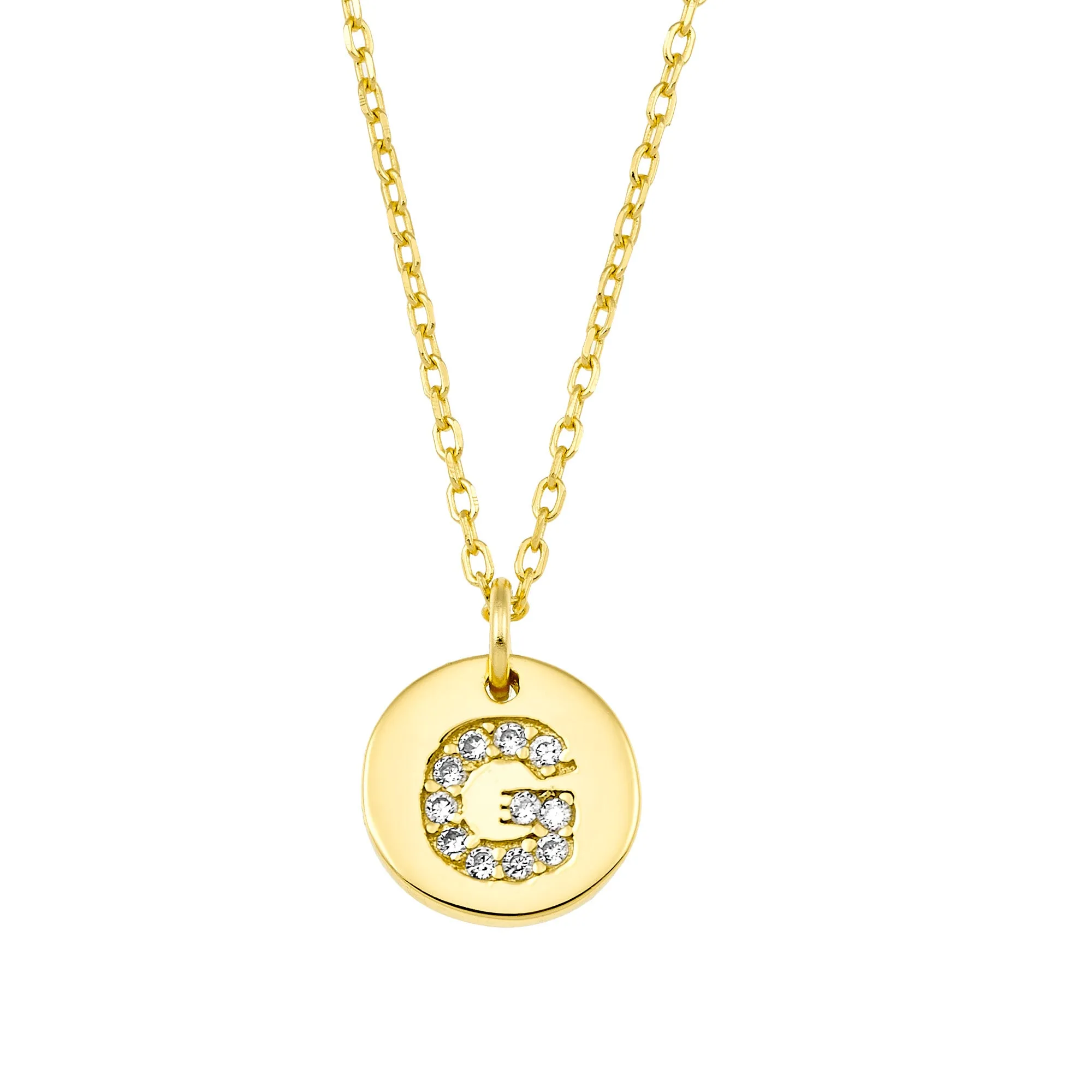 Magna | G Letter Necklace | White CZ | 18K Gold Plated 925 Silver