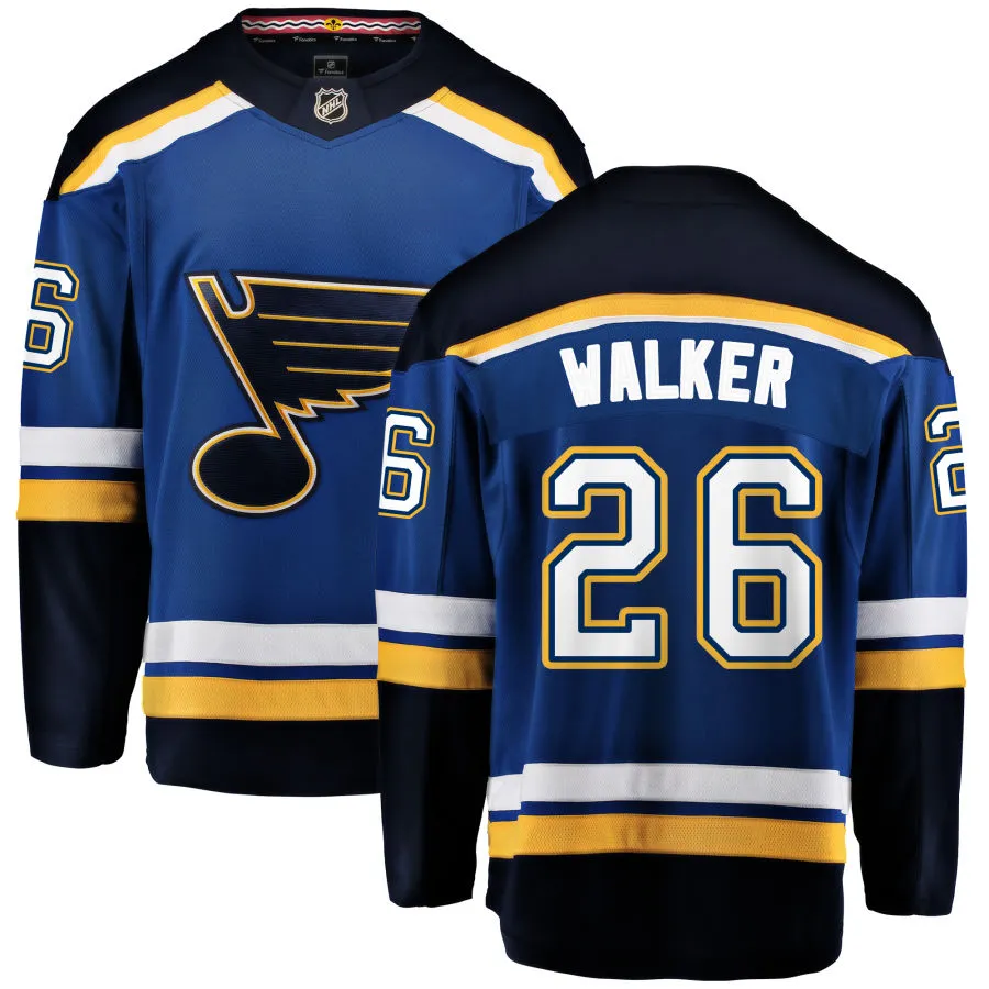 Nathan Walker St. Louis Blues Fanatics Branded Home Breakaway Jersey - Blue