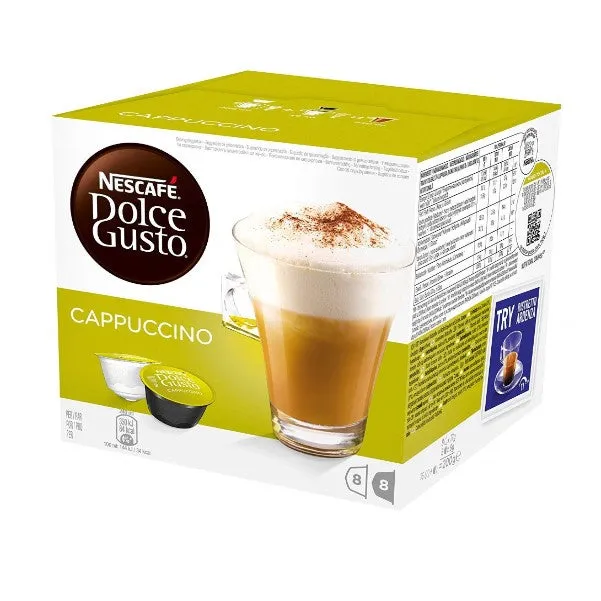 Nescafe Dolce Gusto Cappuccino Extra Cremoso (16 pods, 8 cups).