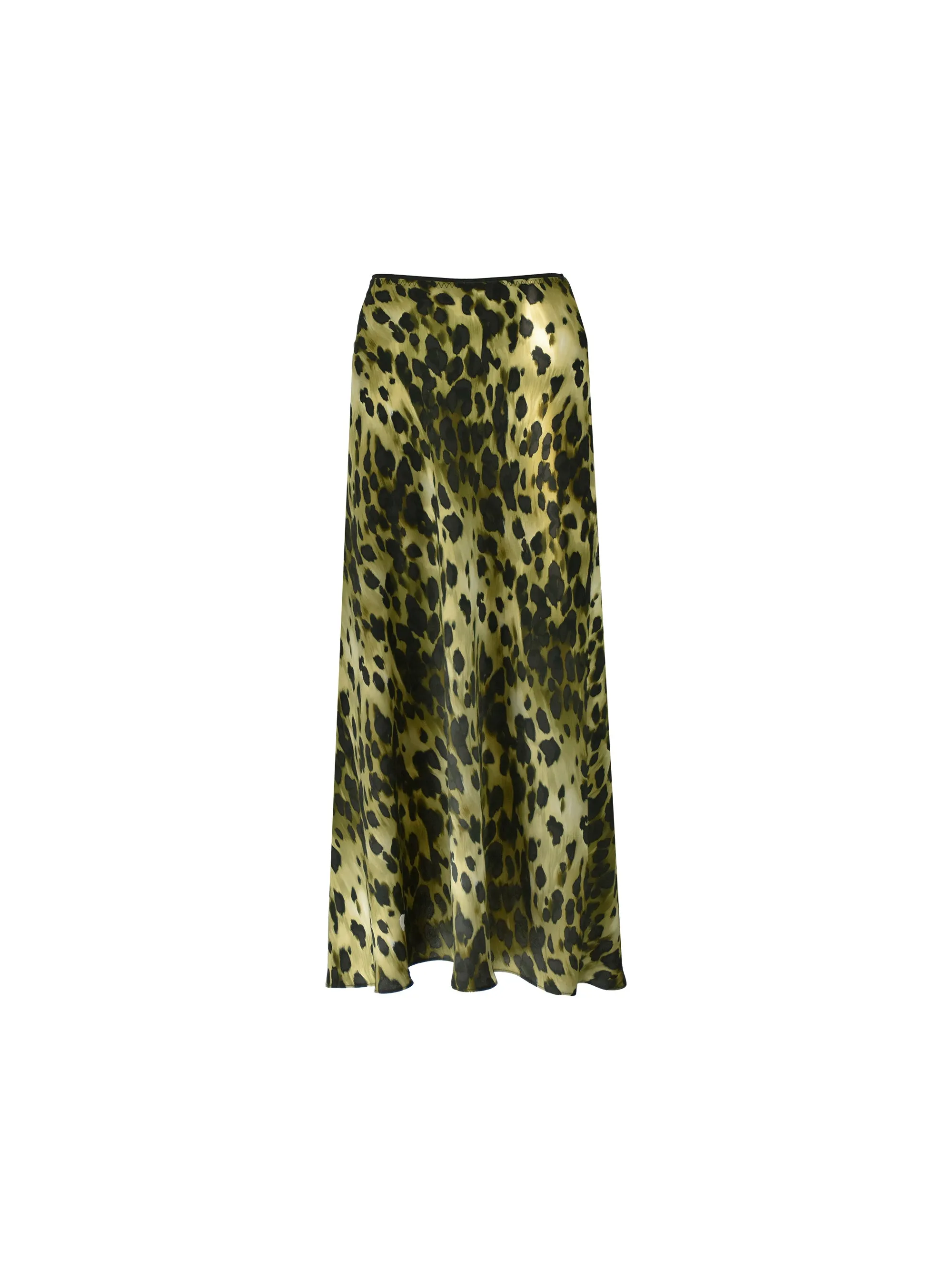 Petite Soft Leopard Bias Cut Skirt