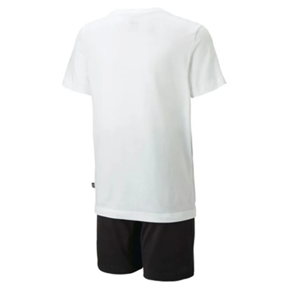 Puma Children's and boy's outfit T-shirt and shorts in jersey 847310-57 white-black