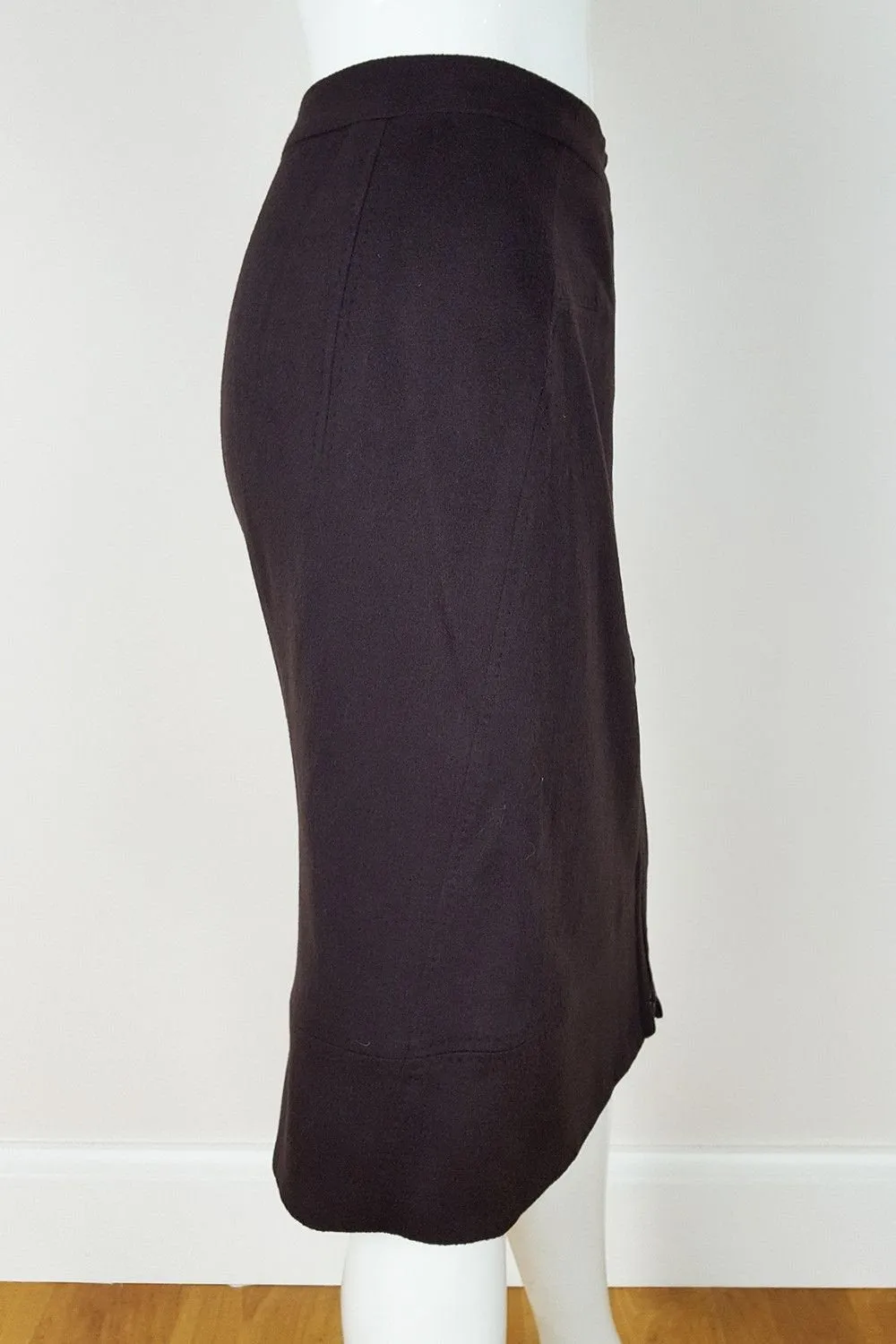 Sébastien D. Rodriguez Brown Camel Hair Wool Pencil Skirt, Size Small