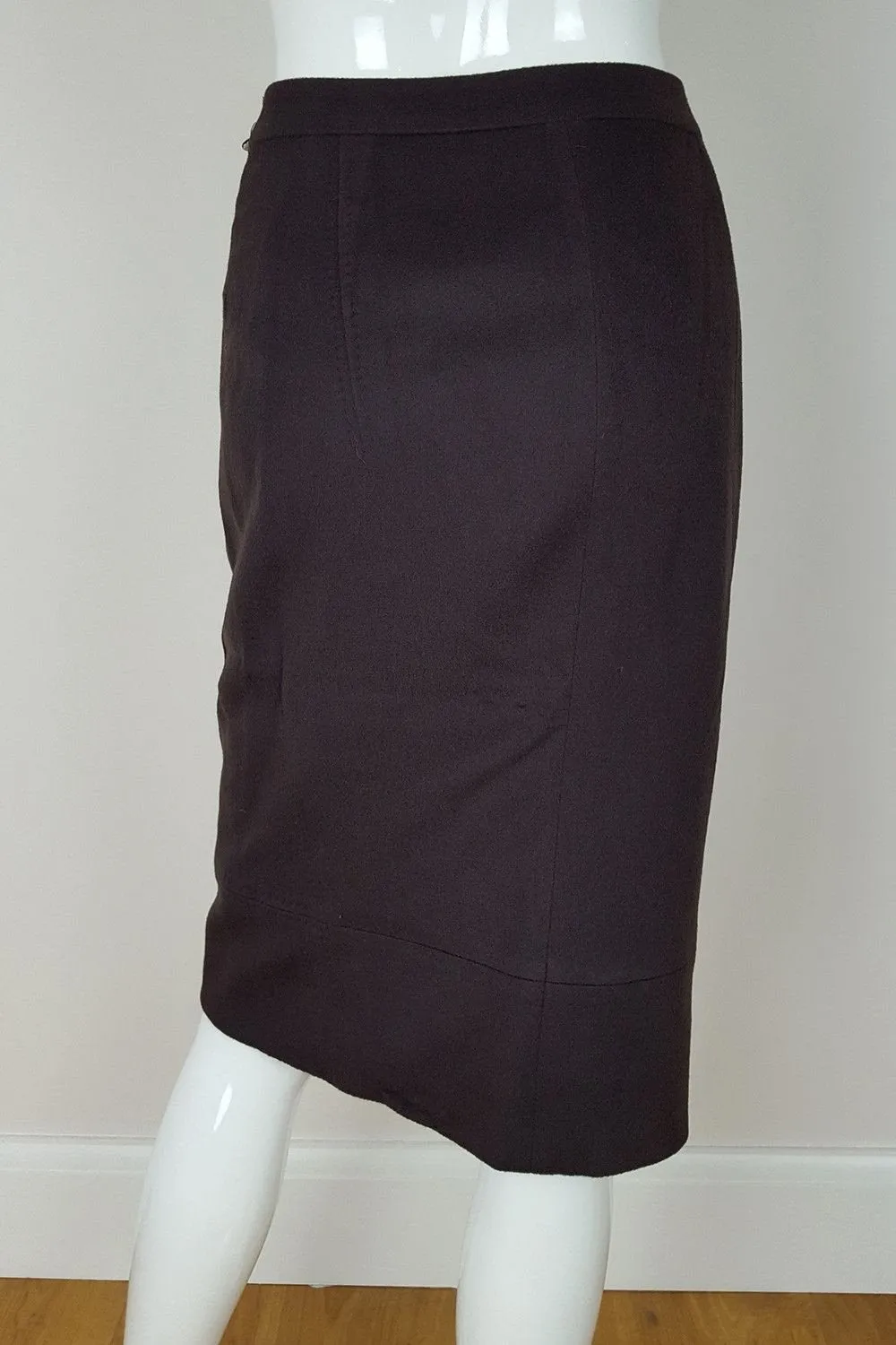 Sébastien D. Rodriguez Brown Camel Hair Wool Pencil Skirt, Size Small