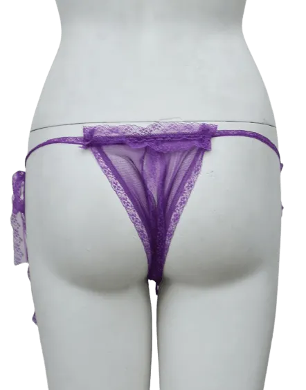 Sexy String Net & Lace Tie Up Thong G String Panty For Women