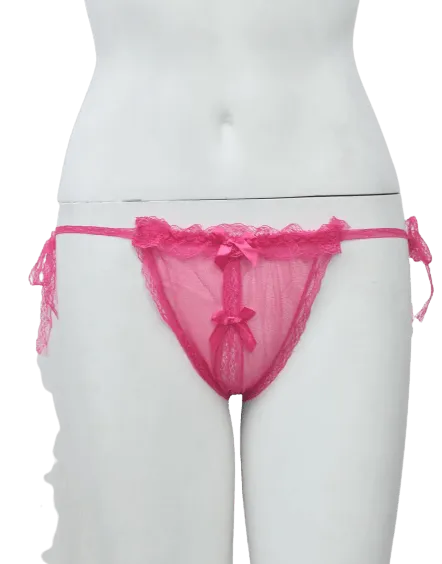 Sexy String Net & Lace Tie Up Thong G String Panty For Women