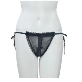 Sexy String Net & Lace Tie Up Thong G String Panty For Women