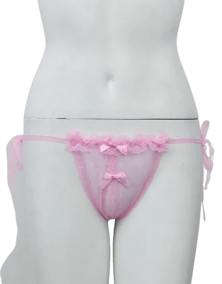 Sexy String Net & Lace Tie Up Thong G String Panty For Women