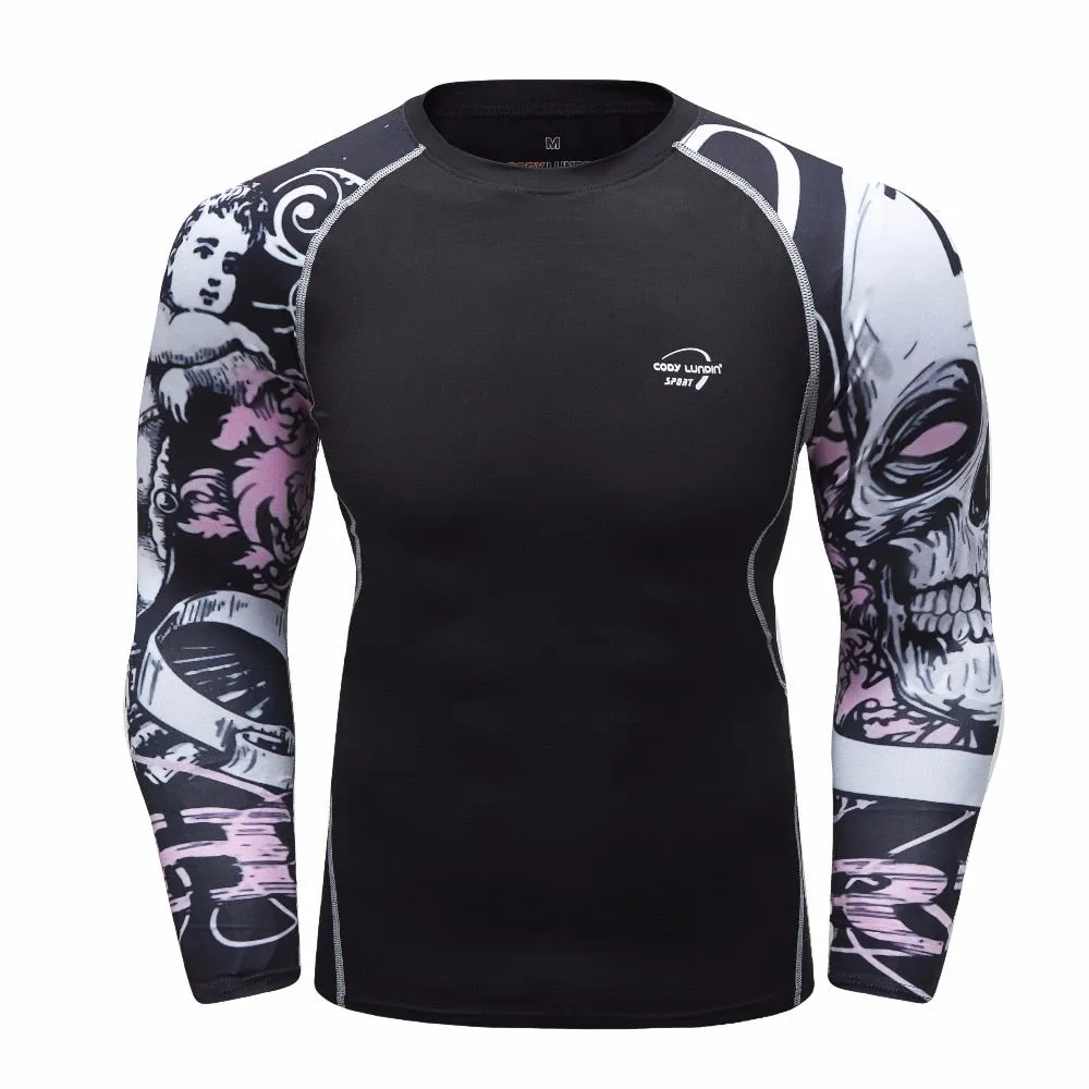 Skull Compression 'RIP' Elite Long Sleeve RashGuard