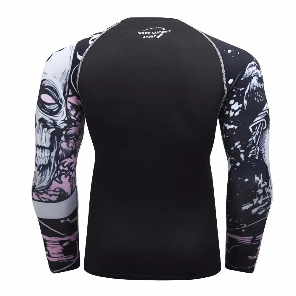 Skull Compression 'RIP' Elite Long Sleeve RashGuard