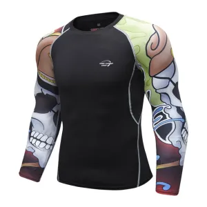 Skull Compression 'Tribal' Elite Long Sleeve Rashguard