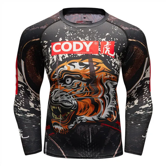 Tiger Compression 'Tiger Style' Elite Long Sleeve Rashguard