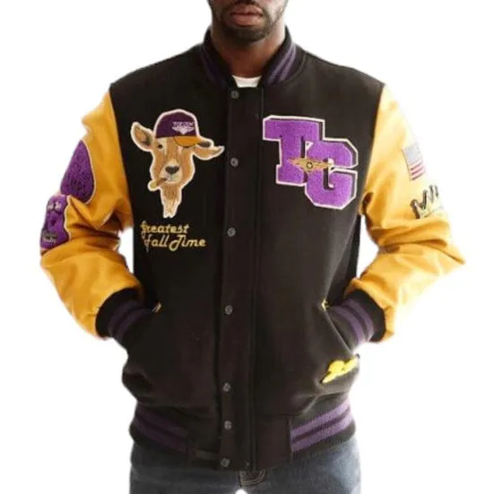 Top Gun The Goat Varsity Jacket (Black/Yellow) TGJ2349