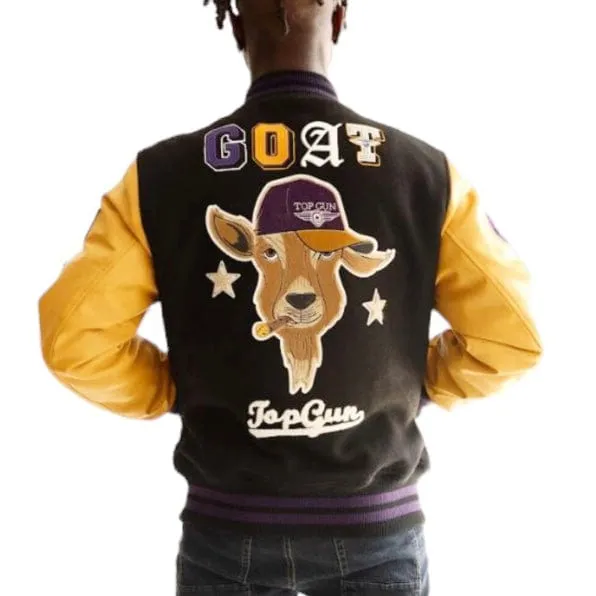 Top Gun The Goat Varsity Jacket (Black/Yellow) TGJ2349