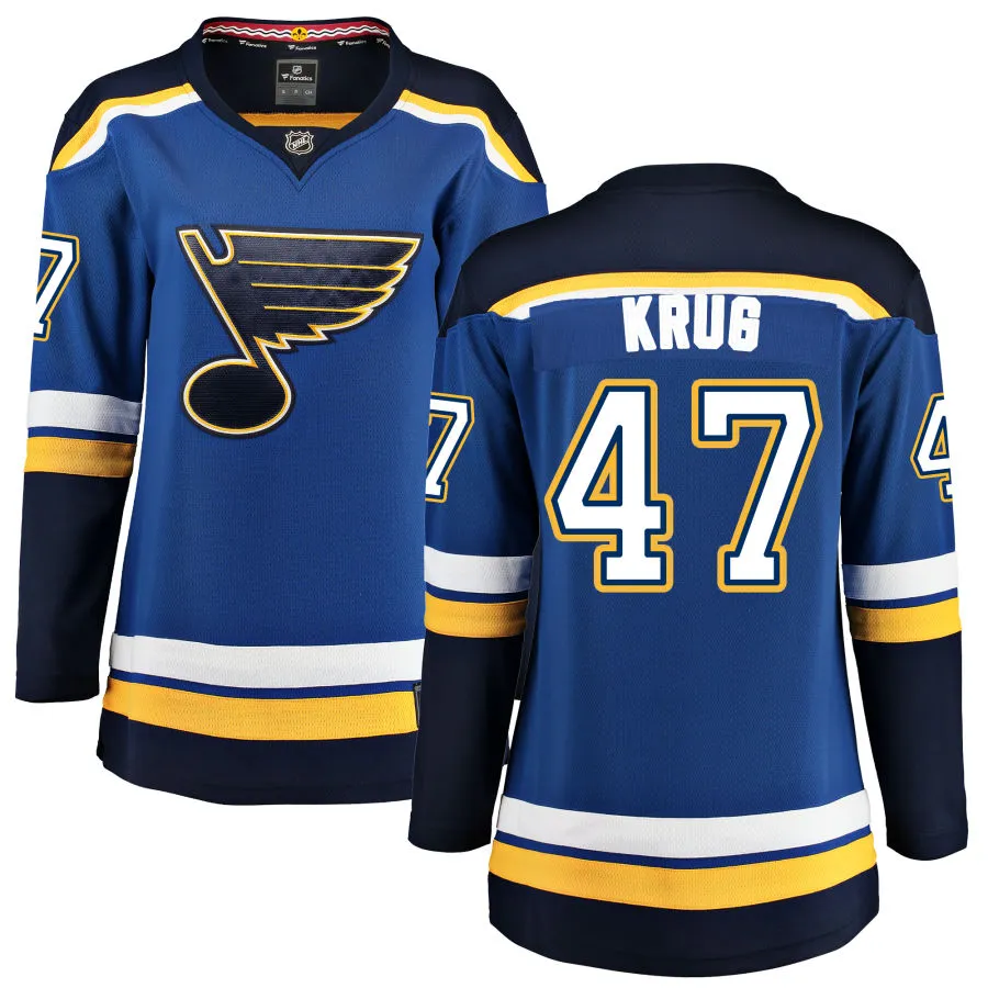 Torey Krug St. Louis Blues Fanatics Branded Women's Home Breakaway Jersey - Blue