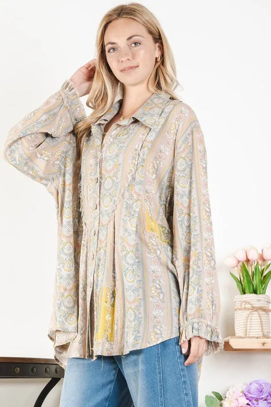 TRINA PRINTED OVERSIZED SHIRT